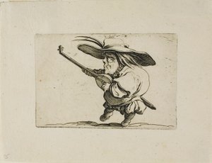 Der Lautenspieler, aus Varie Figure Gobbi von Jacques Callot