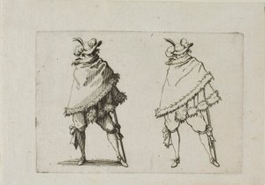 Der Mann in seinem Mantel, aus Die Launen von Jacques Callot