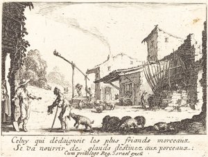 Der Schweinehirt, 1635 von Jacques Callot
