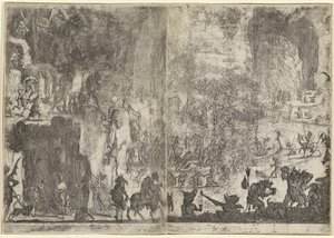 Die Versuchung des heiligen Antonius (erste Version), um 1617 von Jacques Callot