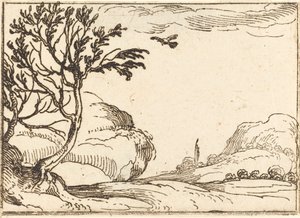 Turteltaube fliegt in der Wüste von Jacques Callot