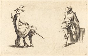 Zwei sitzende Figuren von Jacques Callot