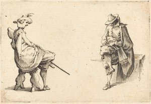 Zwei sitzende Figuren