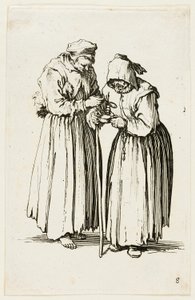 Zwei bettelnde Frauen, Tafel acht aus Die Bettler von Jacques Callot