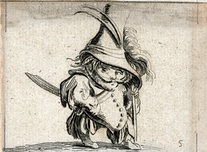Verschiedene Gobbi-Figuren von Jacques Callot