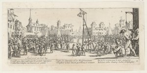 Wippgalgen, Blatt 10 der Folge "Grauen des Krieges" von Jacques Callot
