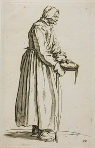 Bettlerin mit Almosen, Platte 20 aus Die Bettler von Jacques Callot