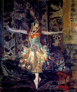 Russische Tänzerin Tamara Karsavina im Ballett „Feuervogel“ von Jacques Emile Blanche