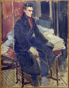 Studie für das Ganzkörperporträt von Raymond Radiguet (1903-1923). Gemälde von Jacques Emile Blanche (1861-1942), Öl auf Leinwand, französische Kunst des 20. Jahrhunderts. Musée des Beaux-Arts de Rouen. von Jacques Emile Blanche