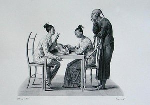 Chinesen spielen Tchonka in Coupang, Timor, aus 