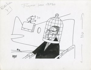 Le Figaro, Satirisch in N & B von Jacques Faizant