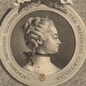 Porträt der Gräfin Ekaterina Dmitrievna Golitsyna 1720-1761, geb. Cantemir von Jacques Firmin Beauvarlet