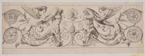 Dekorative Fries mit Kentauren und Sphinxen von Jacques Francois Joseph Saly