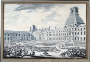 Revue der Truppen durch Napoleon Bonaparte (1769-1821) in den Tuilerien