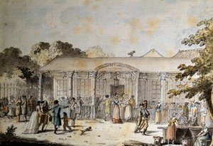 Ansicht des Cafés Goddet (oder Godet), Boulevard du Temple, zur Zeit des Konsulats