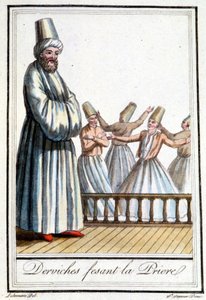 Dervische beim Gebet (Drehende Dervische) - in „Enzyklopädie der Reisen“ von Grasset Saint Sauveur, ed. Paris 1796 von Jacques Grasset de Saint Sauveur