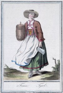 Frau aus Tirol - in „Enzyklopädie der Reisen“ von Grasset St Sauveur, ed. 1796