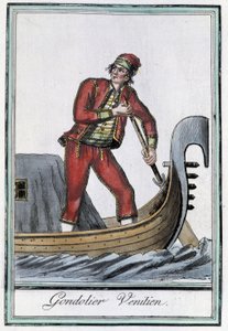 Gondoliere in Venedig - in „Encyclopédie des voyages“ von Grasset Saint Sauveur, ed. Paris 1796