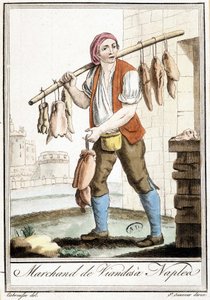 Fleischhändler in Neapel - in „Enzyklopädie der Reisen“ von Grasset St Sauveur, Paris von Jacques Grasset de Saint Sauveur