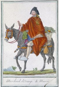 Orangenhändler aus Murcia (oder Murcia, Spanien) - in „Enzyklopädie der Reisen“ von Grasset St Sauveur, ed. 1796 von Jacques Grasset de Saint Sauveur