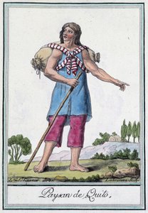 Bauer aus Quito (Ecuador) - in „Enzyklopädie der Reisen“ von Grasset St Sauveur, ed. 1796