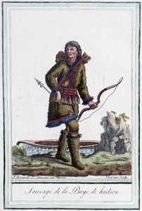 Wilder aus der Hudson-Bucht (Kanada) - in „Enzyklopädie der Reisen“ von Grasset St Sauveur, ed. 1796