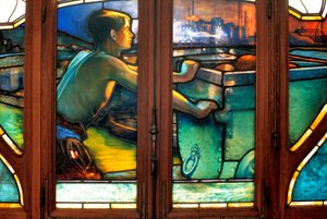 Nancy (Abteilung 54), Jugendstil, Handelskammer, Glasfenster von Jacques Gruber (1870-1936)