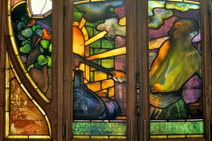 Nancy (Département 54), Jugendstil, Handelskammer und Börse, Buntglasfenster von Jacques Gruber (1870-1936)