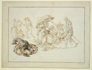 Hummer und zwei Hexen, ca. 1602