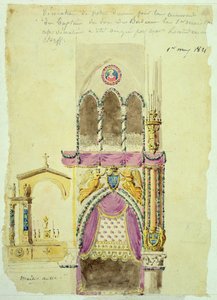 Projekt für die Dekoration von Notre Dame zur Taufe des Duc de Bordeaux