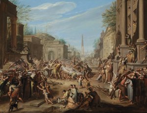 Die Unruhen in Rom nach dem Tod Cäsars von Jacques Ignatius de Roore