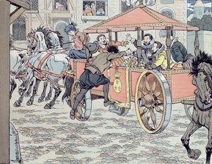 Ermordung von Henri IV durch Francois Ravaillac in der Rue de la Ferronerie am 14. Mai 1610, ca. 1900