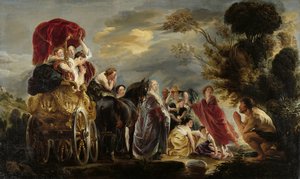 Die Begegnung von Odysseus und Nausikaa von Jacques Jordaens (signed by artist)