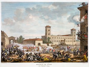 Aufstand in Pavia, Italien 7 Prairial, Jahr 4 Mai 1796 von Jacques Joseph Coiny