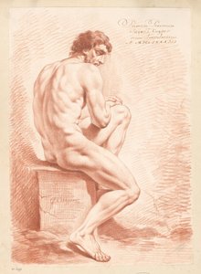 Sitzender männlicher Akt, von hinten gesehen (1. Preis 1783)
