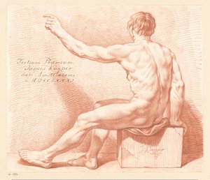 Sitzender männlicher Akt, von hinten gesehen (3. Preis 1781)