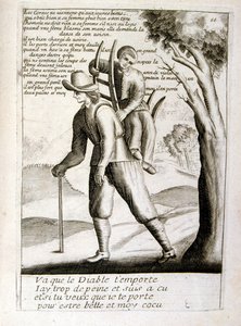 17. Jahrhundert gravierte Illustration aus einer Sammlung von Sprichwörtern. Paris 1657-1663. Von Jacques Lagniet (1620-1675). Französischer Graveur. Von ihm viele sozialkritische Gravuren und Spottbilder wie seine manchmal grotesken und fantastischen Illu
