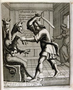 17. Jahrhundert gravierte Illustration aus einer Sammlung von Sprichwörtern. Paris 1657-1663. Von Jacques Lagniet
