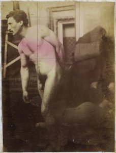 Studie eines männlichen Aktmodells im Atelier von Jacques de Lalaing