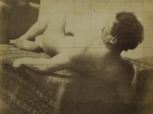 Studie eines männlichen Aktmodells, liegend, im Atelier von Jacques de Lalaing von Jacques Lalaing (attributed to)