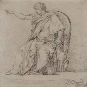 Drapierte Figur, spätes 18. Jahrhundert von Jacques Louis David