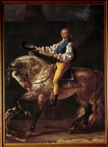 Reiterporträt von Graf Stanislas Potocki (1755-1821). Gemälde von Jacques-Louis David (1748-1825) von Jacques Louis David