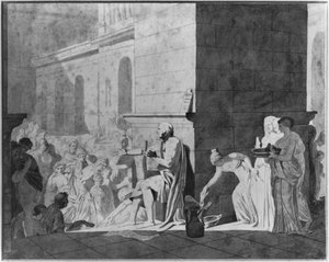 Homer rezitiert seine Gedichte, 1794 von Jacques Louis David