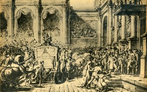 Empfang des Kaisers und der Kaiserin im Hôtel de Ville, Paris, um 1804, 1921 von Jacques Louis David