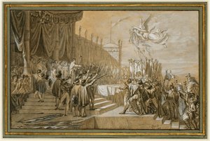 Ansprache der Armee an den Kaiser nach der Verteilung der... von Jacques Louis David