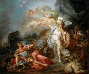 Der Kampf zwischen Mars und Minerva von Jacques Louis David