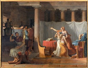 Die Liktoren berichten Lucius Junius Brutus die Leichen seiner Söhne von Jacques Louis David