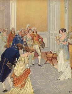 Josephine begrüßt Gäste im Tuilerienpalast von Jacques Marie Gaston Onfray de Breville (Job)