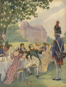 Napoleon Bonaparte und Josephine auf einer Gartenparty im Park des Château de Malmaison von Jacques Marie Gaston Onfray de Breville (Job)