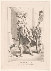 Straßenverkäufer mit Besen (Balais Balais) (Cris de Paris) (Straatverkopers van Parijs) von Jacques Philippe Le Bas